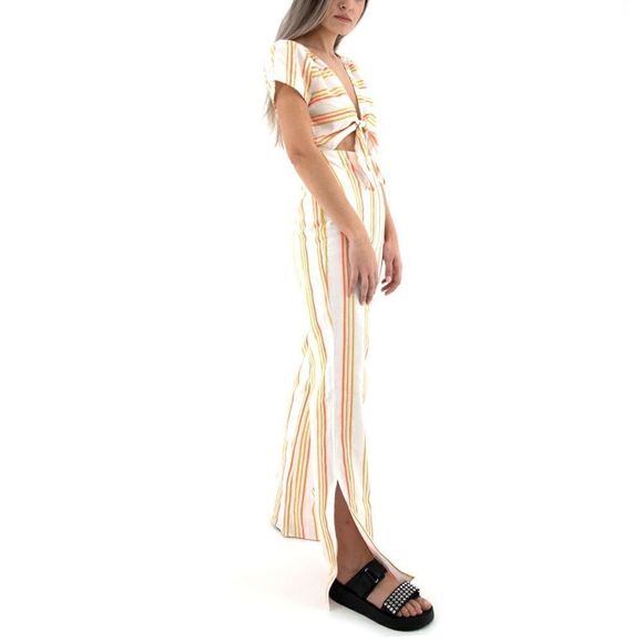 KENDALL & KYLIE NEON STRIPE TIE FRONT JUMPSUIT - Picture 5 of 12
